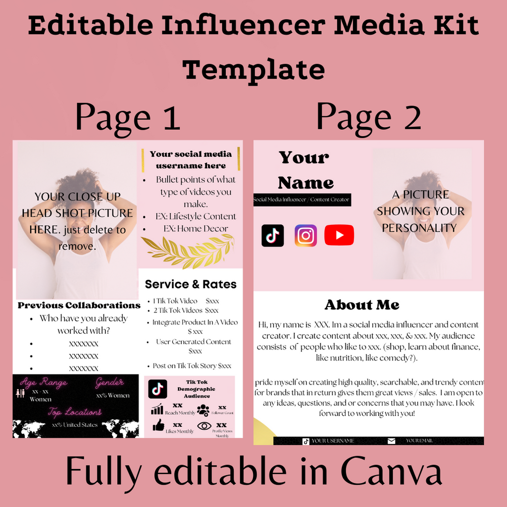 Editable Influencer Media Kit Template